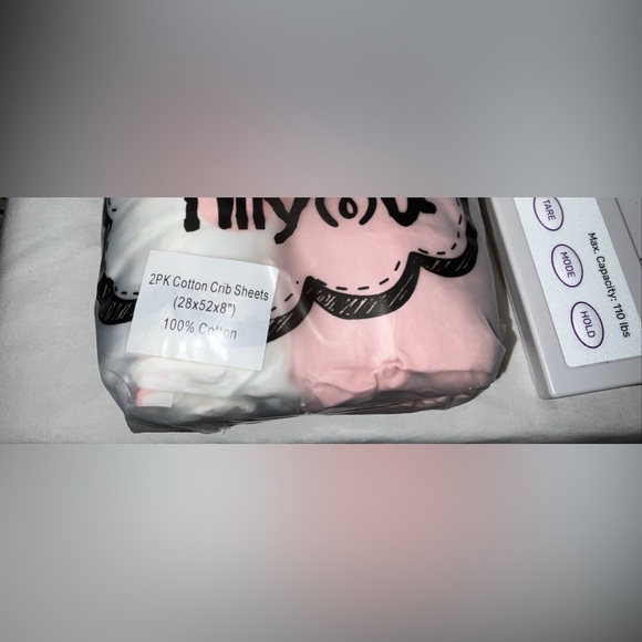 TILLYOU 1 Pink 1 white/pink Fitted Crib Sheets 28inx52in x 8in 100% Cotton, New - Picture 1 of 16